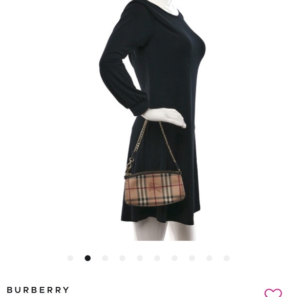 Burberry Haymarket Check Clara Pochette in Chocolate | EUC - Picture 11 of 12